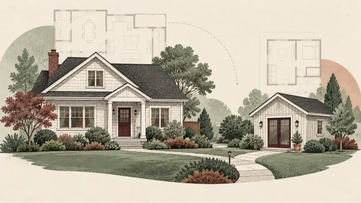 Editorial illustration of an ADU and in-law suite appraisal