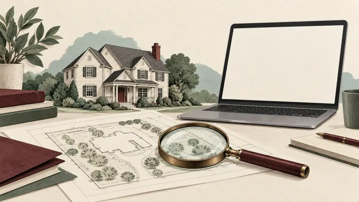 Editorial illustration of a desktop and hybrid private appraisal process